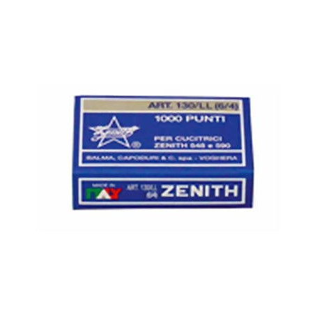 Punti cucitrice zenith 10x1000 punti 130/ll 6/4 lega [0301306401]