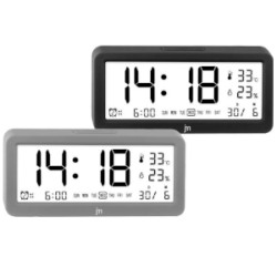 Sveglia digitale lowell temperatura e radio integrata grigio [jd9525g]