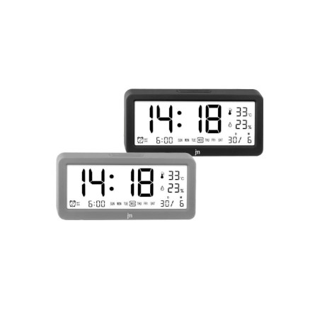 Sveglia digitale lowell temperatura e radio integrata grigio [jd9525g]