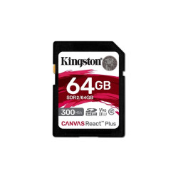64gb scheda sd kingston react plus uhs-ii u3 [sdr2/64gb]