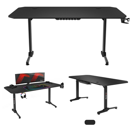Scrivania da gioco huzaro hero 4.7 nero [153-kg-biu-hzro-030]