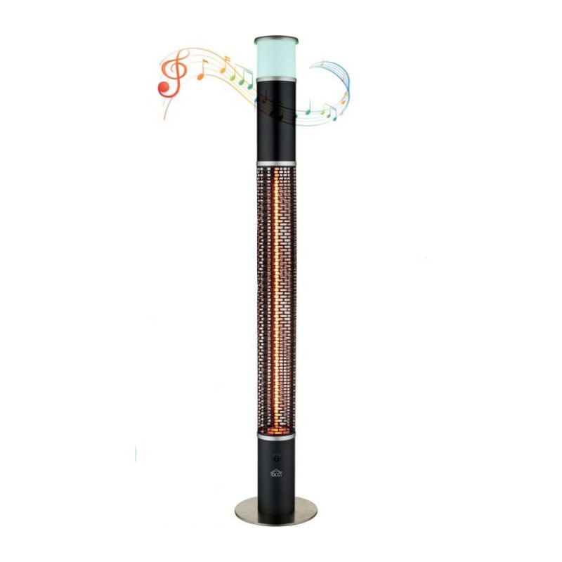 Termoventilatore dcg sa9321 waterproof,luci led+cassa bluetooth,h