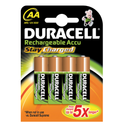 Pila ricaricabile duracell 4 pz. staycharged aa stilo b4 [75071755]