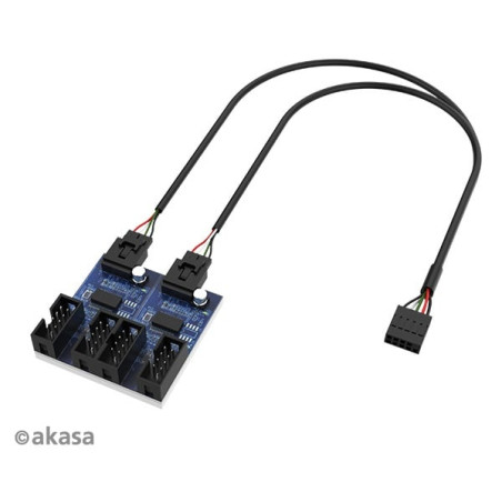 Hub usb interno akasa usb 2.0 30cm [ak-cbub64-30bk]