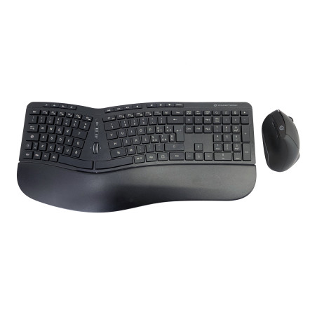 Kit tastiera e mouse conceptronic full-size wireless ita nero