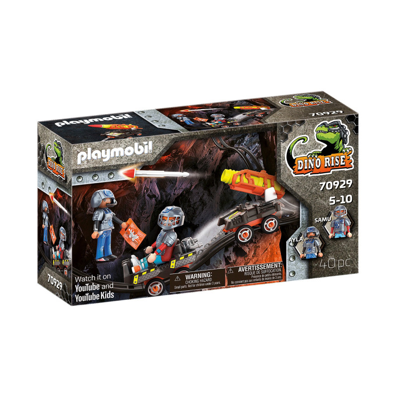 Set da gioco playmobil dino rise veicolo da tiro per dino mine multicolore