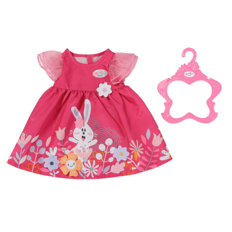 Vestito per bambola zapf creation baby born 43cm rosa [832639]