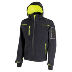 Giacca da lavoro u power in softshell con membrana u-tex l nero