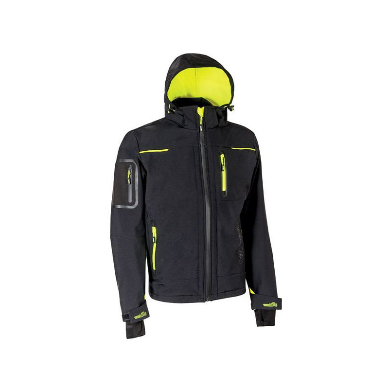 Giacca da lavoro u power in softshell con membrana u-tex m nero