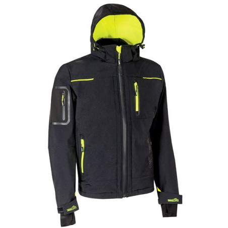 Giacca da lavoro u power in softshell con membrana u-tex m nero