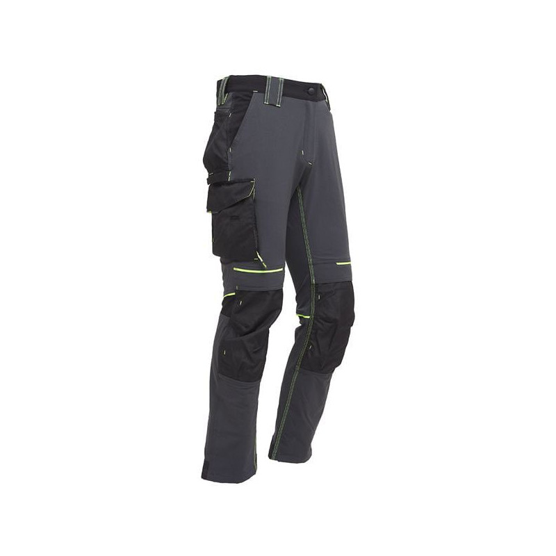 Pantaloni da lavoro u power in nylon xl/grigio/verde [pe145rl-xl]