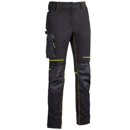 Pantaloni da lavoro u power in nylon l/nero/giallo [pe145bc-l]