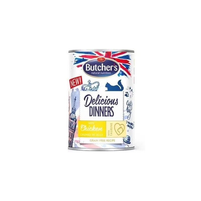 Cibo per gatto butcher's delicious dinners al cervo in gelatina