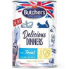 Cibo per gatto butcher's delicious dinners pezzi al trota in