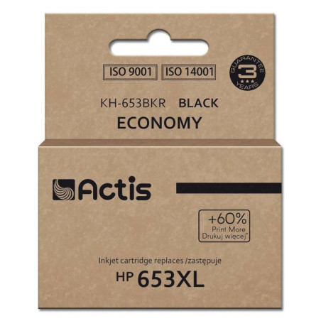 Cartuccia actis kh-653bkr per hp 20ml 575 pagine nero [kh-653bkr]