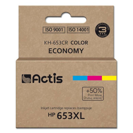 Cartuccia actis kh-653cr per hp 18ml 300pagine ciano magenta