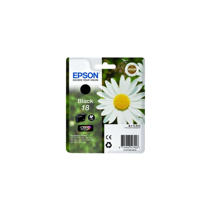 Cartuccia epson nero home serie 18/margherita [c13t18014010]