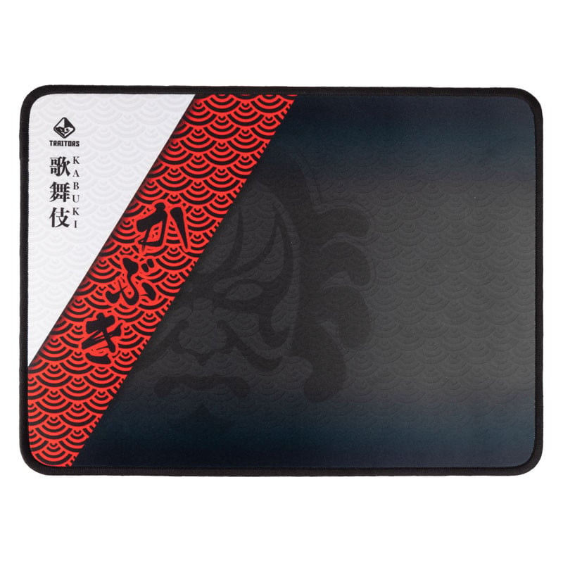 Mousepad traitors kabuki speed in tessuto/gomma 355x4x255mm/nero/rosso/bianco