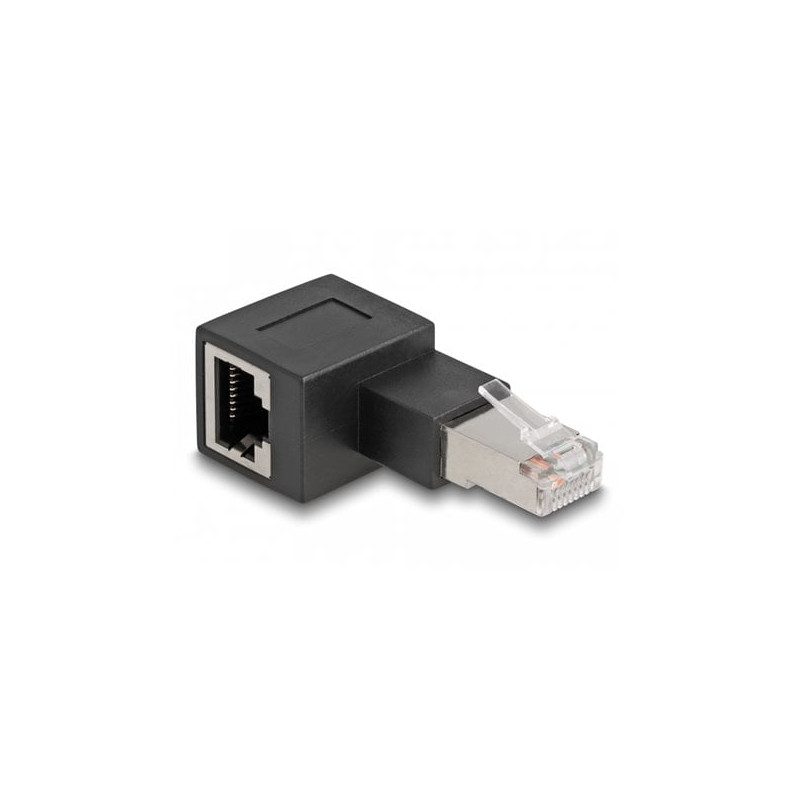 Adattatore rete rj45 cat.6a delock spina rj45 a jack rj45 nero [87863]