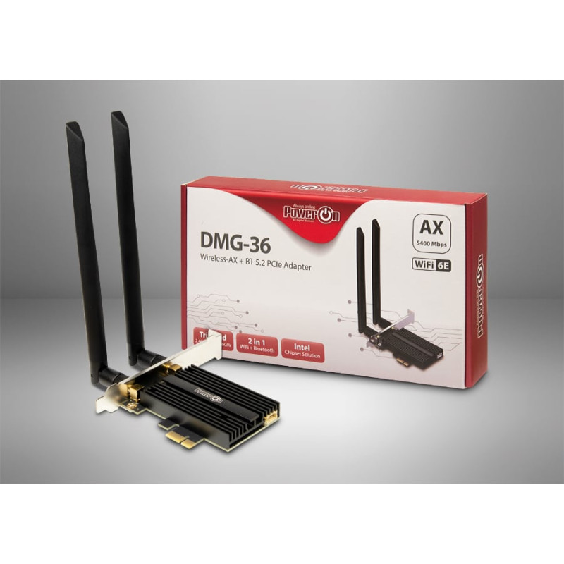 Scheda pci wireless wlan inter-tech dmg-36 bluetooth/pcie/wireless/5400mbit/s/nero
