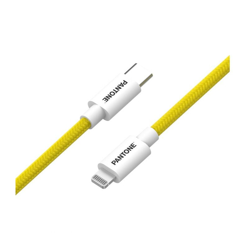 Cavo usb pantone usb-c/lightning 1.5m giallo [pt-ctl002-5y]