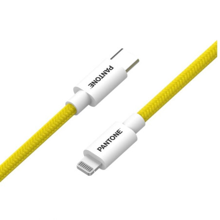 Cavo usb pantone usb-c/lightning 1.5m giallo [pt-ctl002-5y]