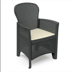 Poltrona esterno progarden folia antracite con cuscino [09015]