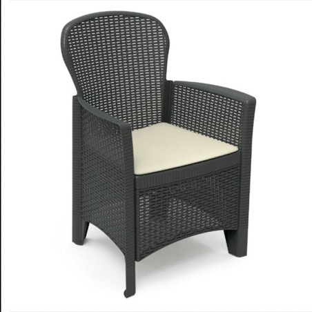 Poltrona esterno progarden folia antracite con cuscino [09015]