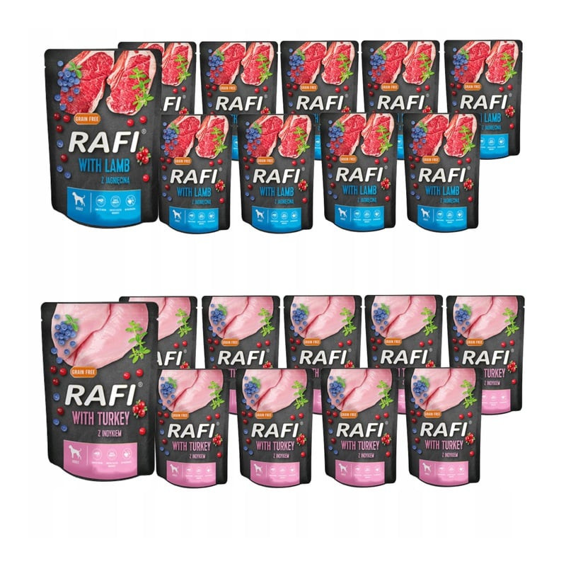 Cibo umido per cane dolina noteci rafi con agnello 300g