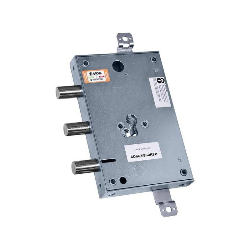 Serratura moia serrature a cilindro triplice 73mm argento [663/561dfb]