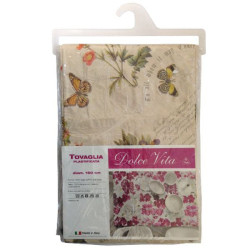 Tovaglia bottigelli dolce vita con supporto tnt 5pz/160cm/beige [macon160/as01]