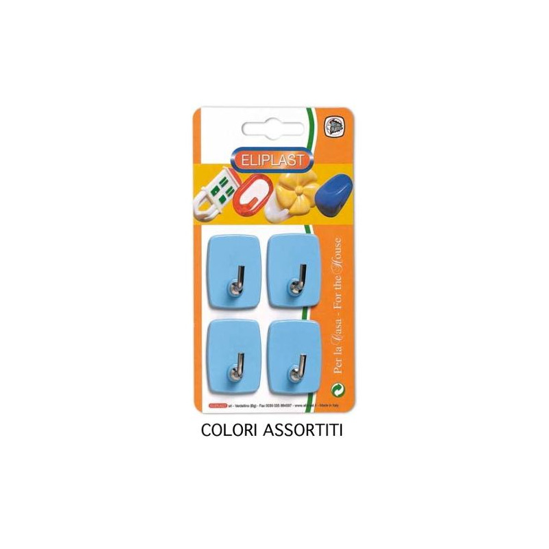 Ganci casalinghi eliplast colorato unito pz. 4 3/4 [eliplast]