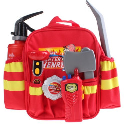 Zaino per bambini theo klein fire fighter henry con accessori 28x25x8cm