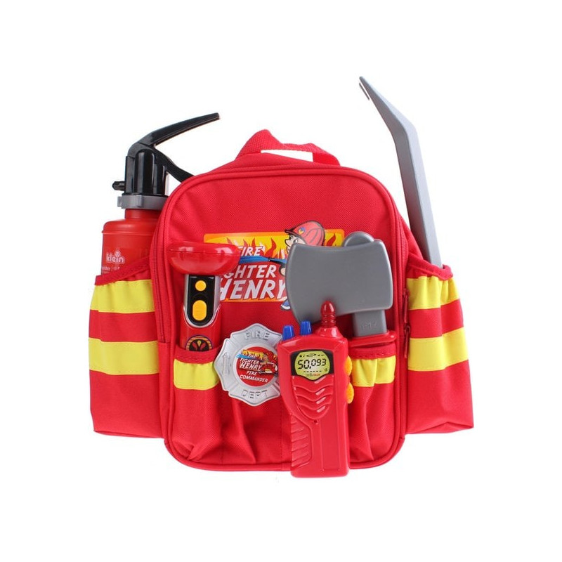 Zaino per bambini theo klein fire fighter henry con accessori 28x25x8cm