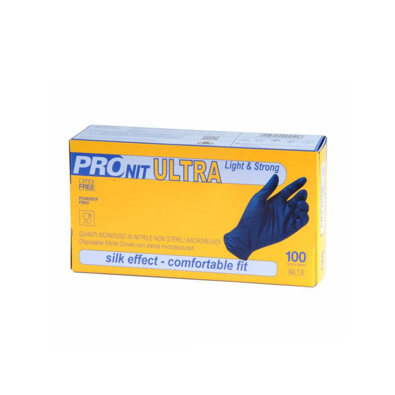 Guanti gardening nitrile privi di talco 240mm 100pz blu [ultrapw8]