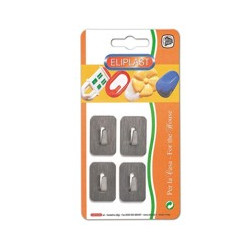 Ganci casalinghi eliplast inox rettangolare normale pz. 4 224/4 [eliplast]