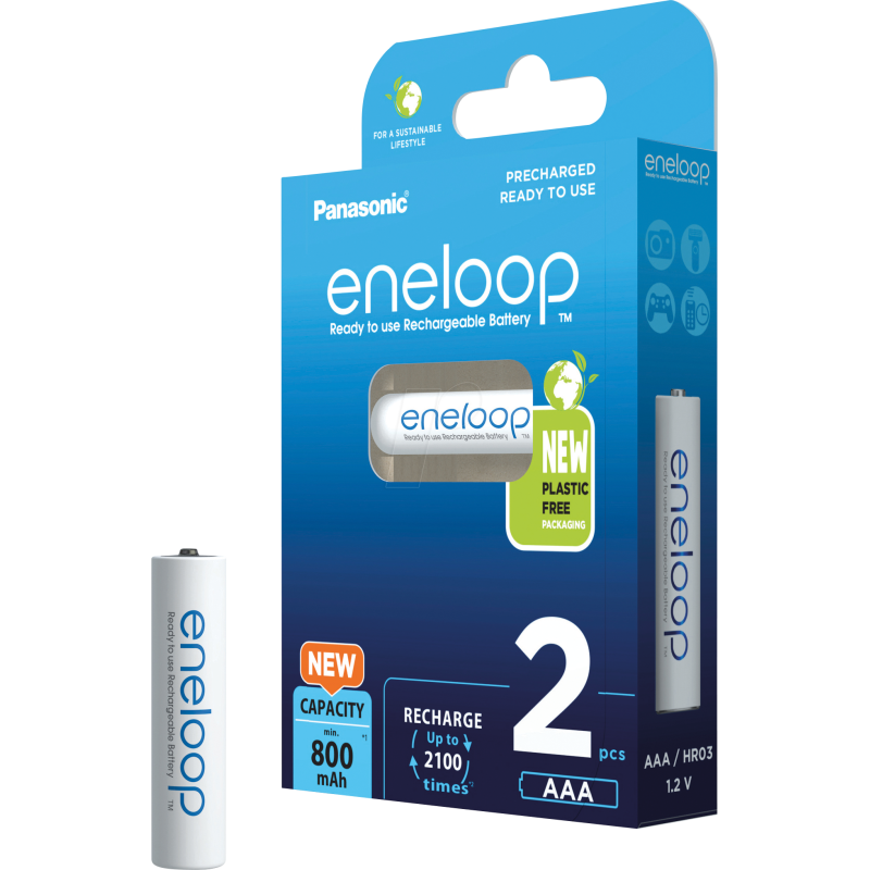 Set batterie panasonic eneloop 2x aaa da 800mah ni-mh [bk-4mcde/2be]