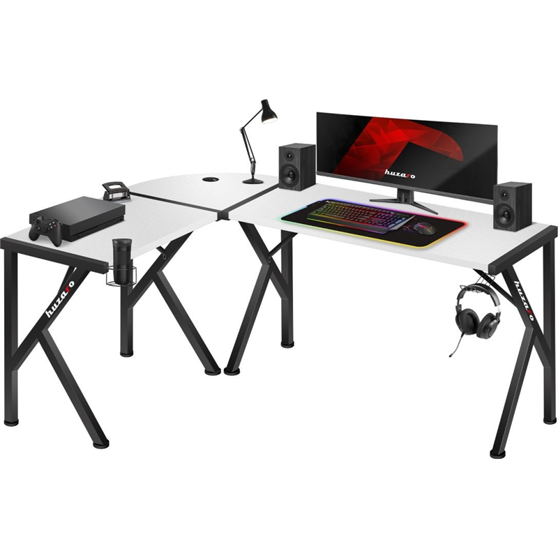 Scrivania da gioco huzaro hero 6.3 bianco [hz-hero 6.3 white]