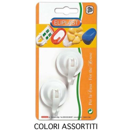 Ganci casalinghi eliplast a ventosa mm.42 pz. 2 63/2 (cf. 14) [eliplast]