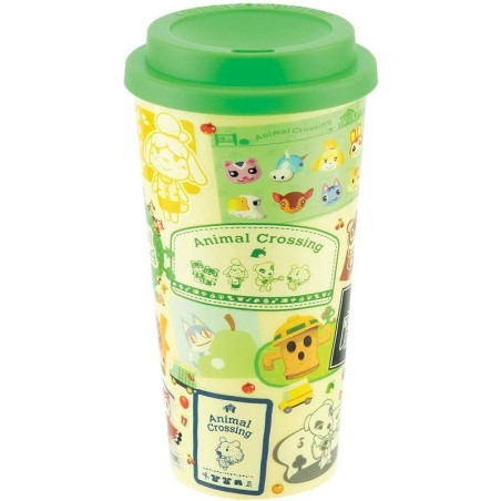 Tazza da viaggio paladone animal crossing 450ml plastica multicolore