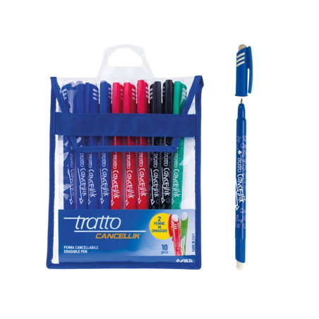 Penna a sfera tratto cancellik con inchiostro cancellabile 1mm/10pz