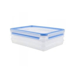 Set contenitori alimenti emsa clip e close 1l blu trasparente 3pz