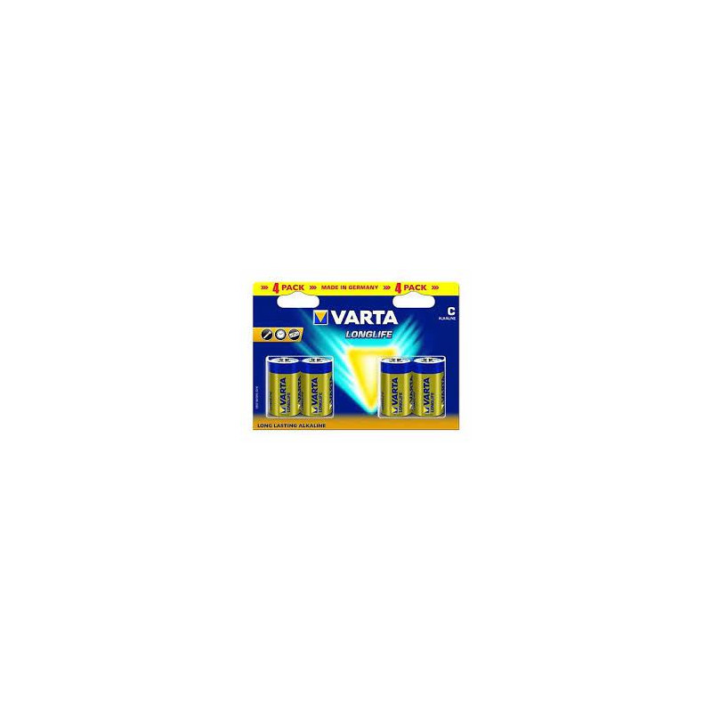 Pila alcalina varta lr14 1.5v c 4 pz blu/giallo [04114101414]