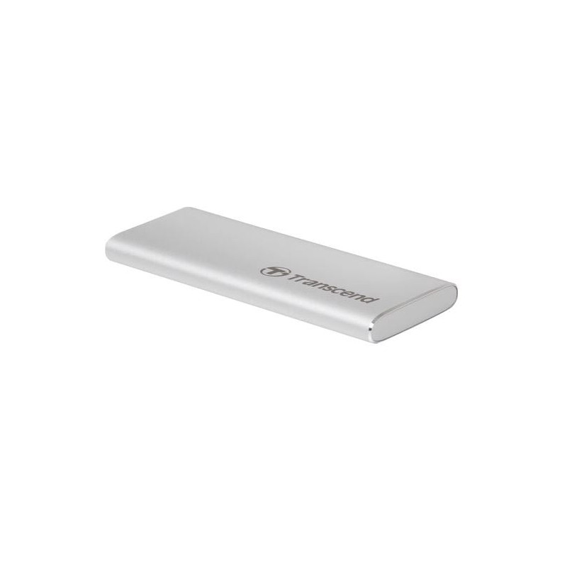 Ssd esterno 250gb transcend portatile usb3.1 gen2/520mb/s/sata/m.2/argento