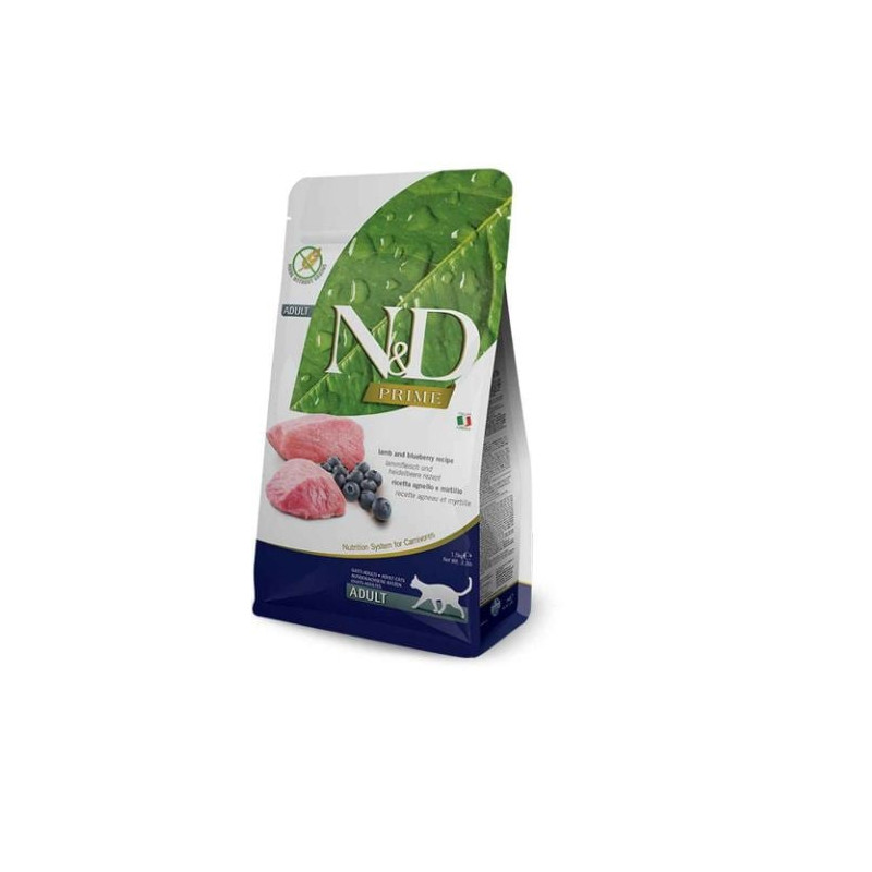 Cibo secco farmina per gatti n&d premium agnello e mirtillo 1.5kg