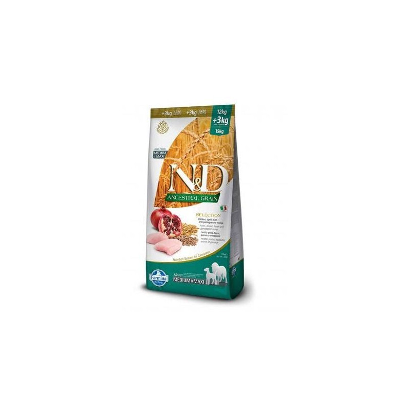Cibo completo farmina per cani adulti n&d ancestral grain selection