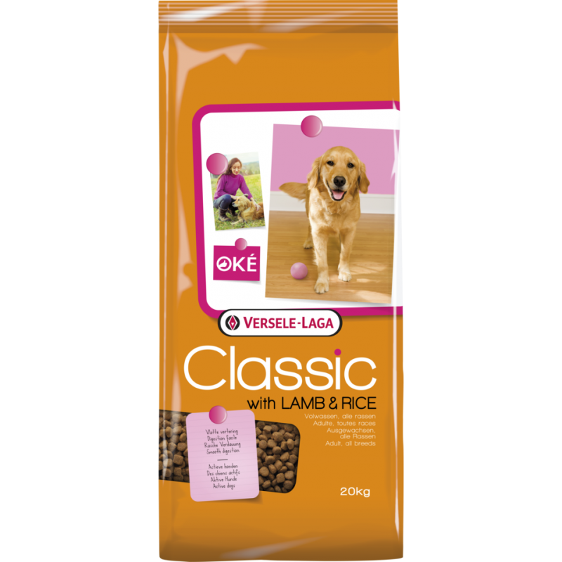 Mangime versele-laga classic agnello & riso per cane 20kg