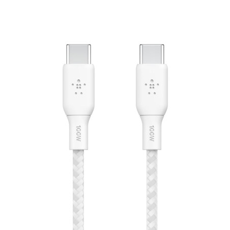 Cavo belkin usb-c/usb-c 100w 3m bianco [cab014bt3mwh]