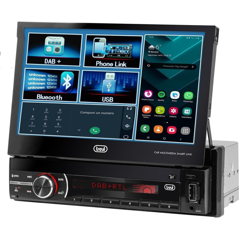 Autoradio xjump mdv 6380 dab/dab+/fm rds bluetooth con telecomando