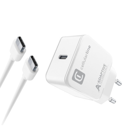Alimentatore da rete cellularline usb tipo-c/15w/bianco